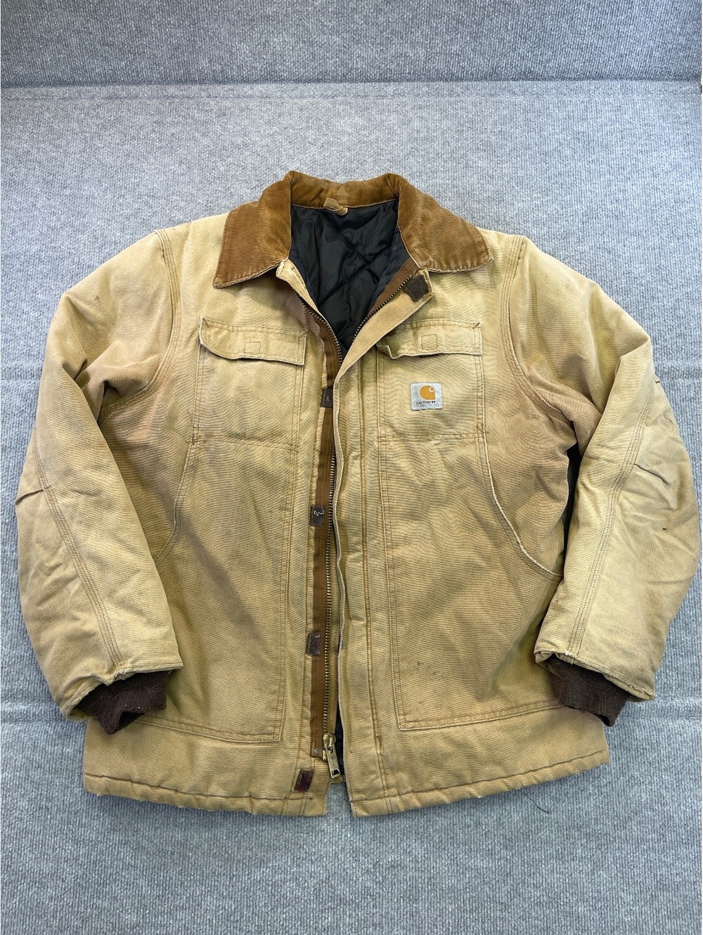 Carhartt Duck Canvas Blanket Lined Work Jacket Brown Men’s XL Vintage